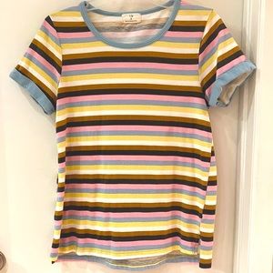 Anthropologie T.la striped shirt sleeve T-Shirt S